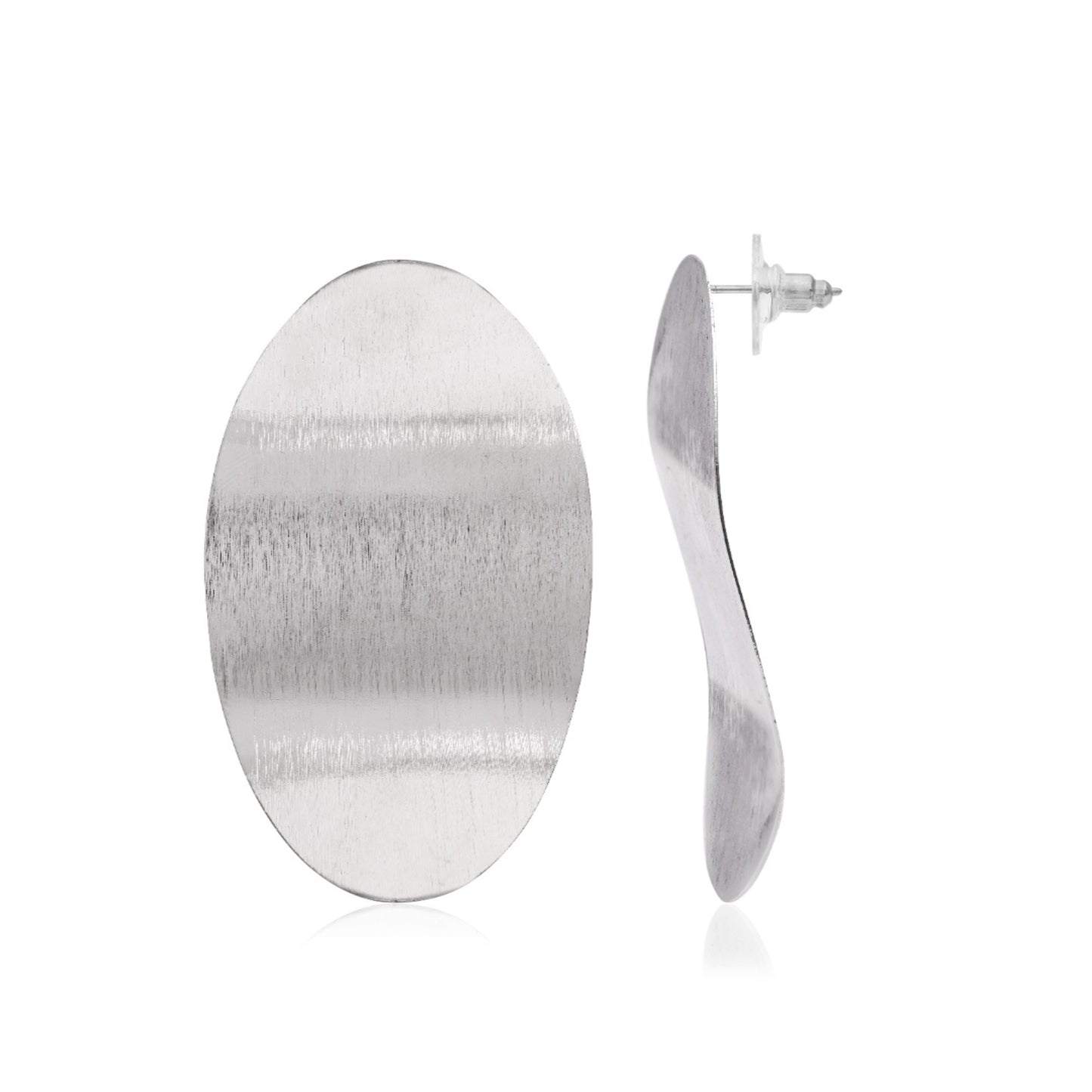 Silver Plated Oval Stud