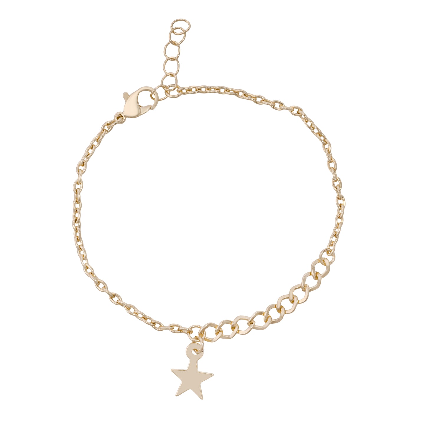 Gold Star And Heart Charm Bracelet Set Of 3