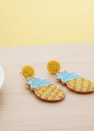 Pineapple Beaded Drop Earrings By 2wist Designs