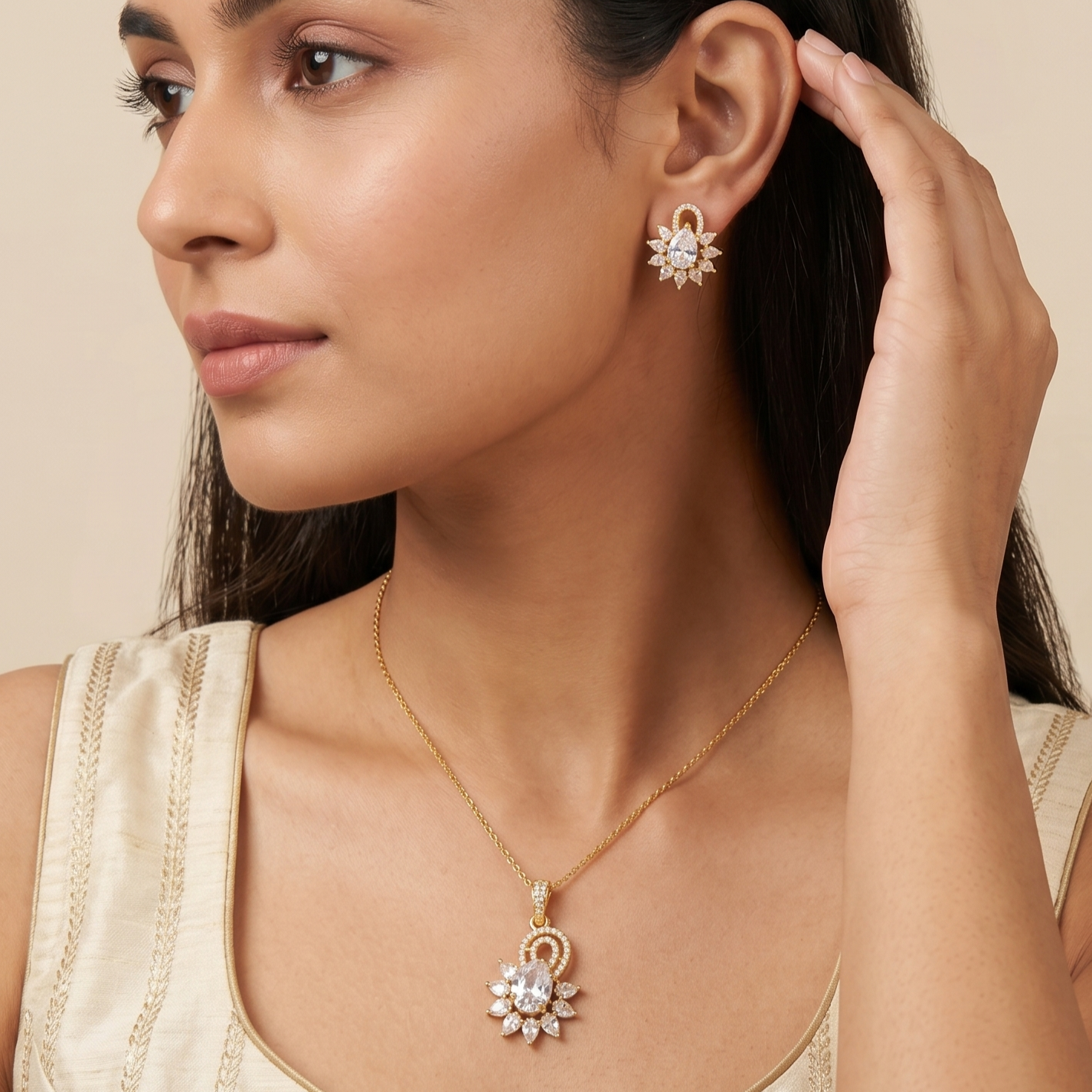 Crimson Pearl Fashion Pendant Set