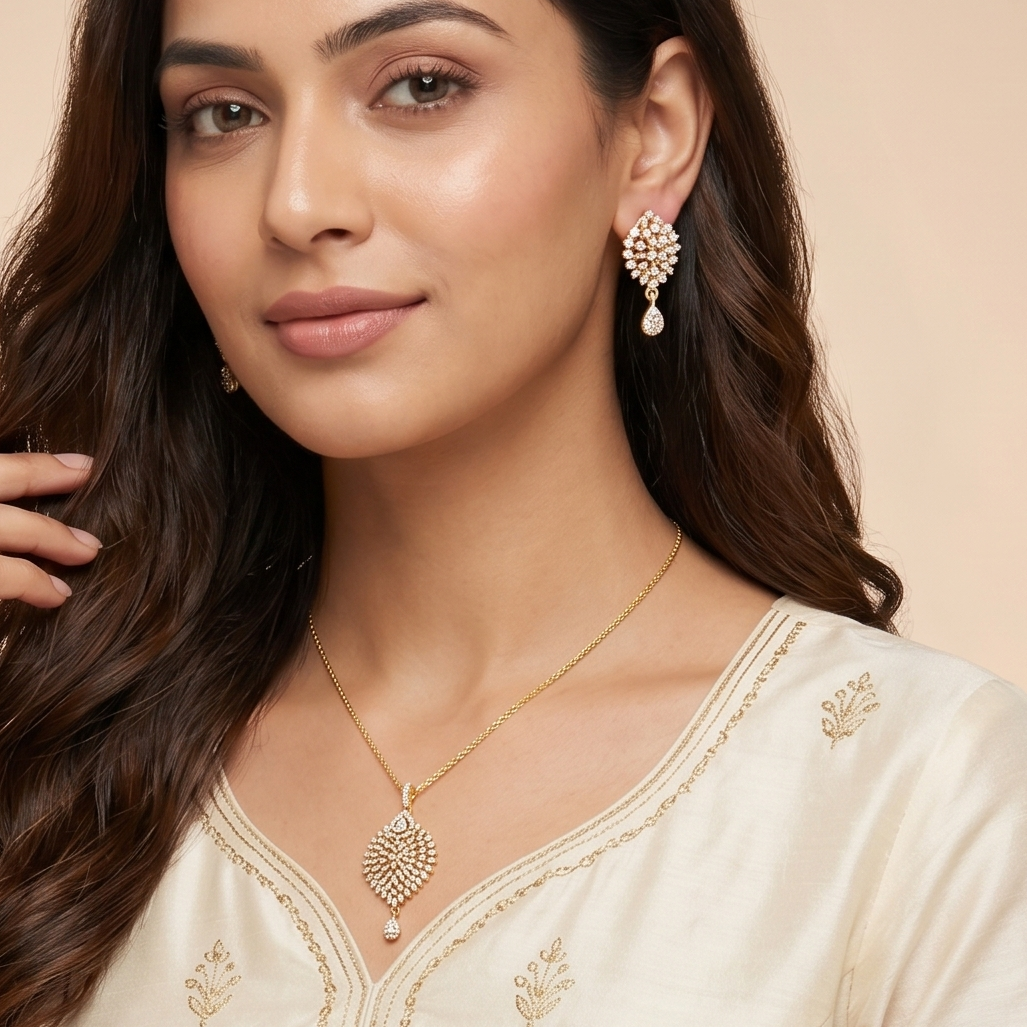 Crimson Red Pearl Statement Pendant Set