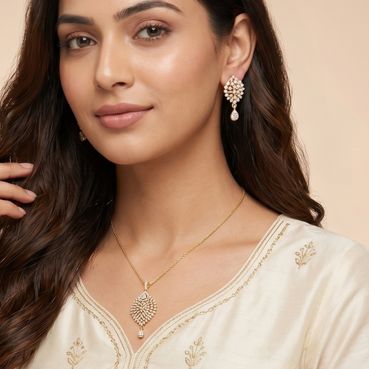 Crimson Red Pearl Statement Pendant Set