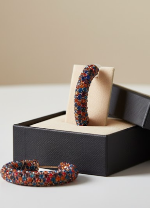 Multicolor Crystal Hoop Earrings By 2wist Designs