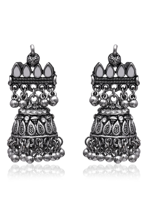 Multi Layer Oxidized Jhumka Earrings By 2wist Designs