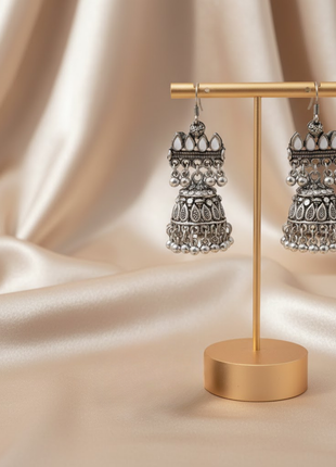 Multi Layer Oxidized Jhumka Earrings By 2wist Designs