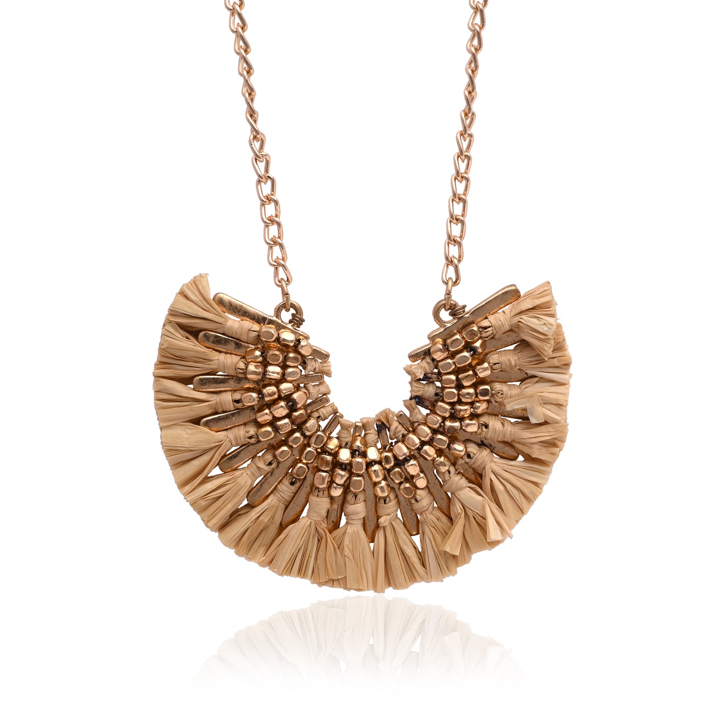 Boho Fan Tassel Statement Beaded bib Detailing