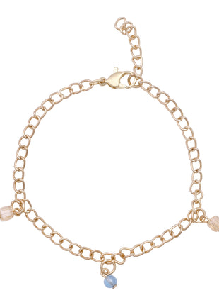 Gold Toned Brass Charm Bracelet Set Of 3