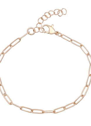 Gold Toned Brass Link Bracelet Set Of 2
