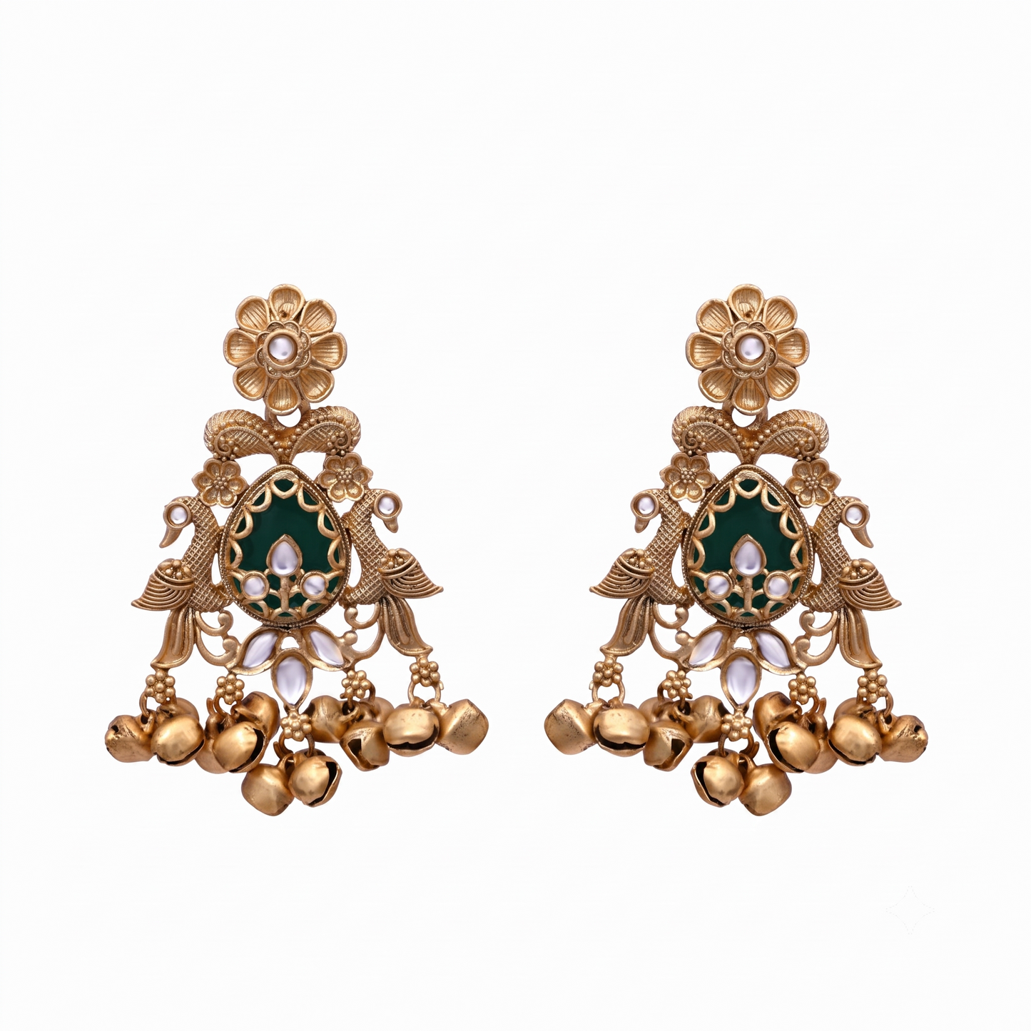 Sky Blue Stone Jhumka Earrings