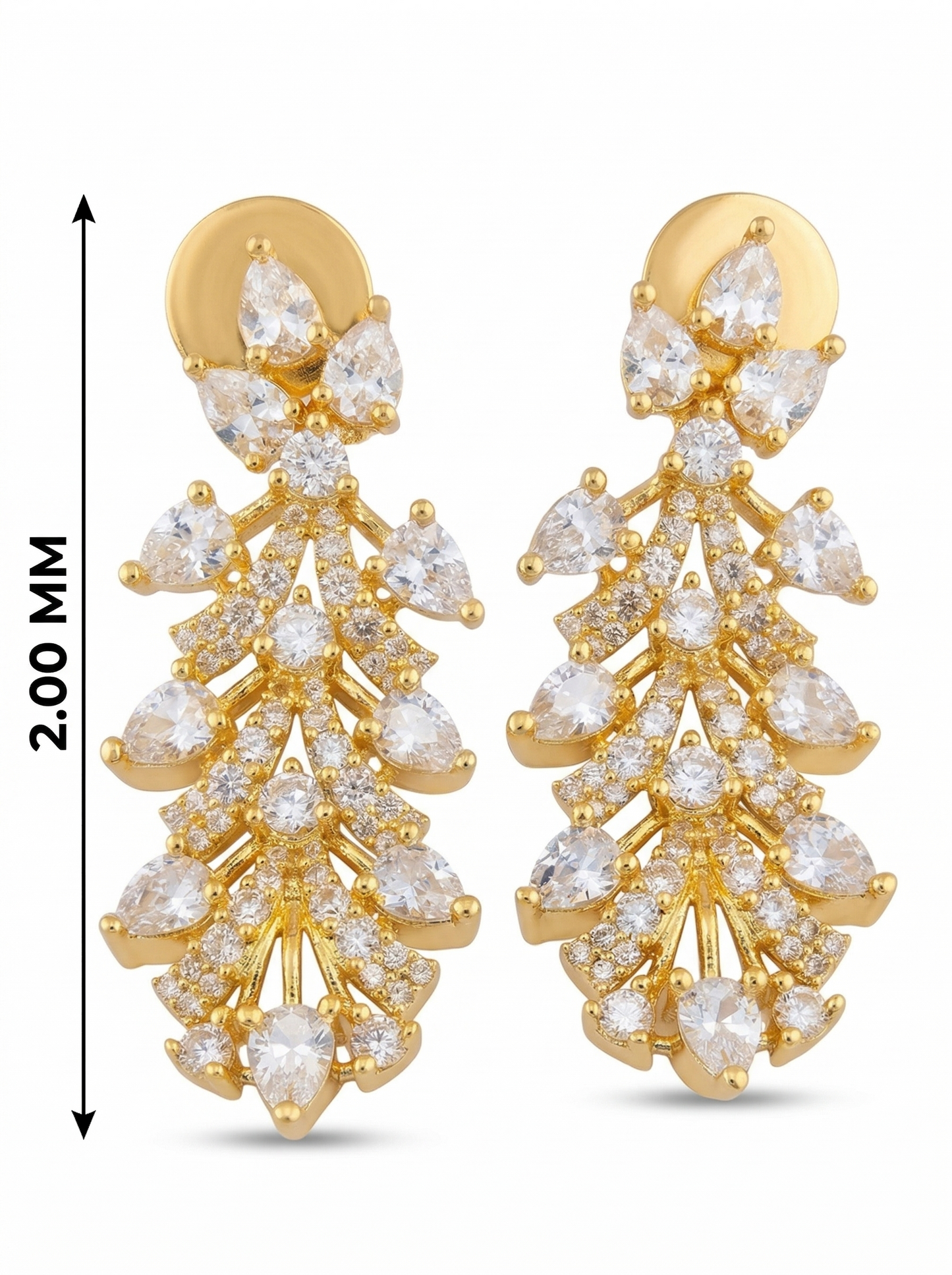 Gold-Tone Leaf Pattern Stone Necklace Set