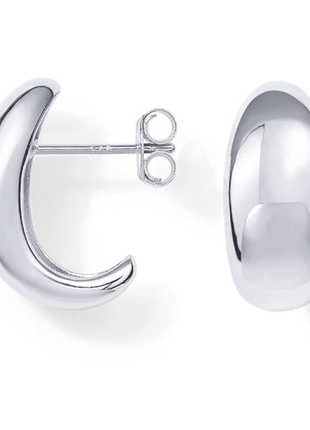 White Tone Plating High Polished Minimalist Thick Half Hoop Stud Fashion Jewellery By 2wist Desings