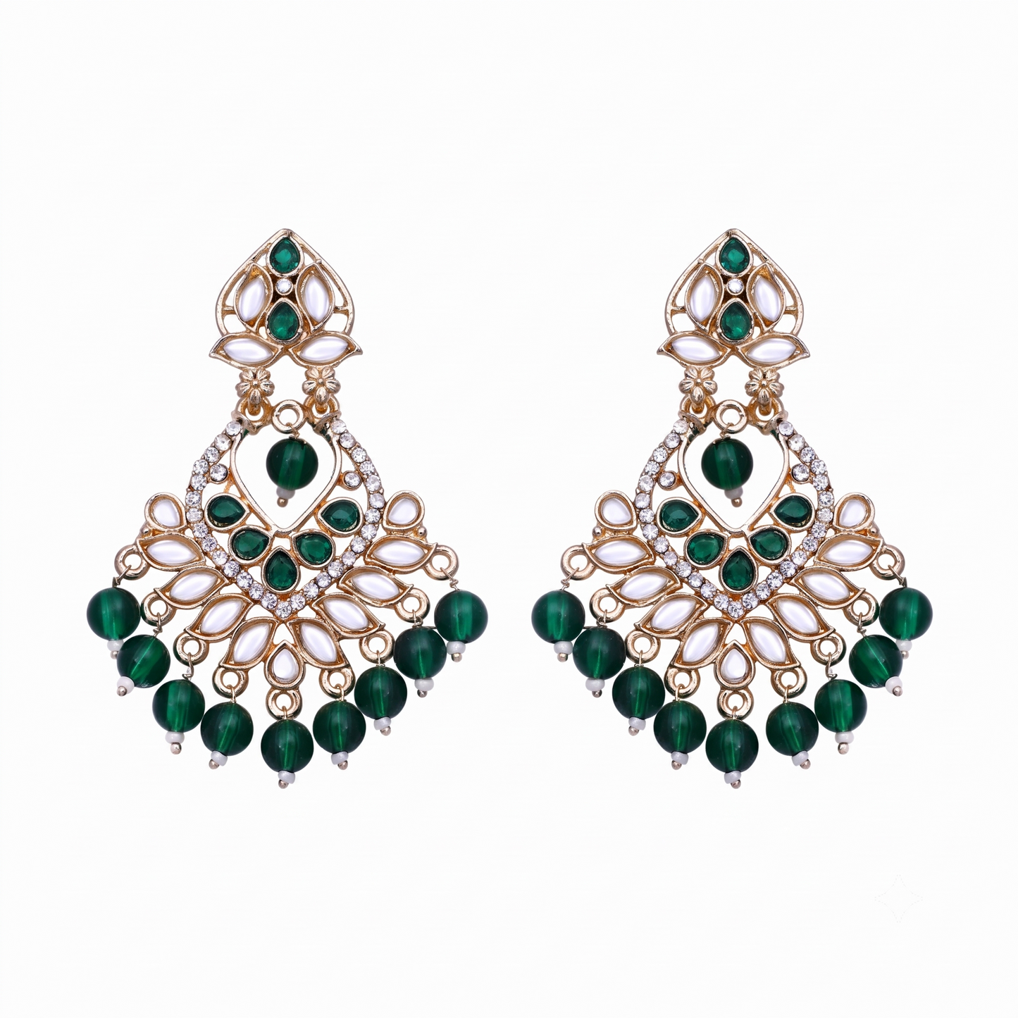 Emerald Green Chandbali Earrings