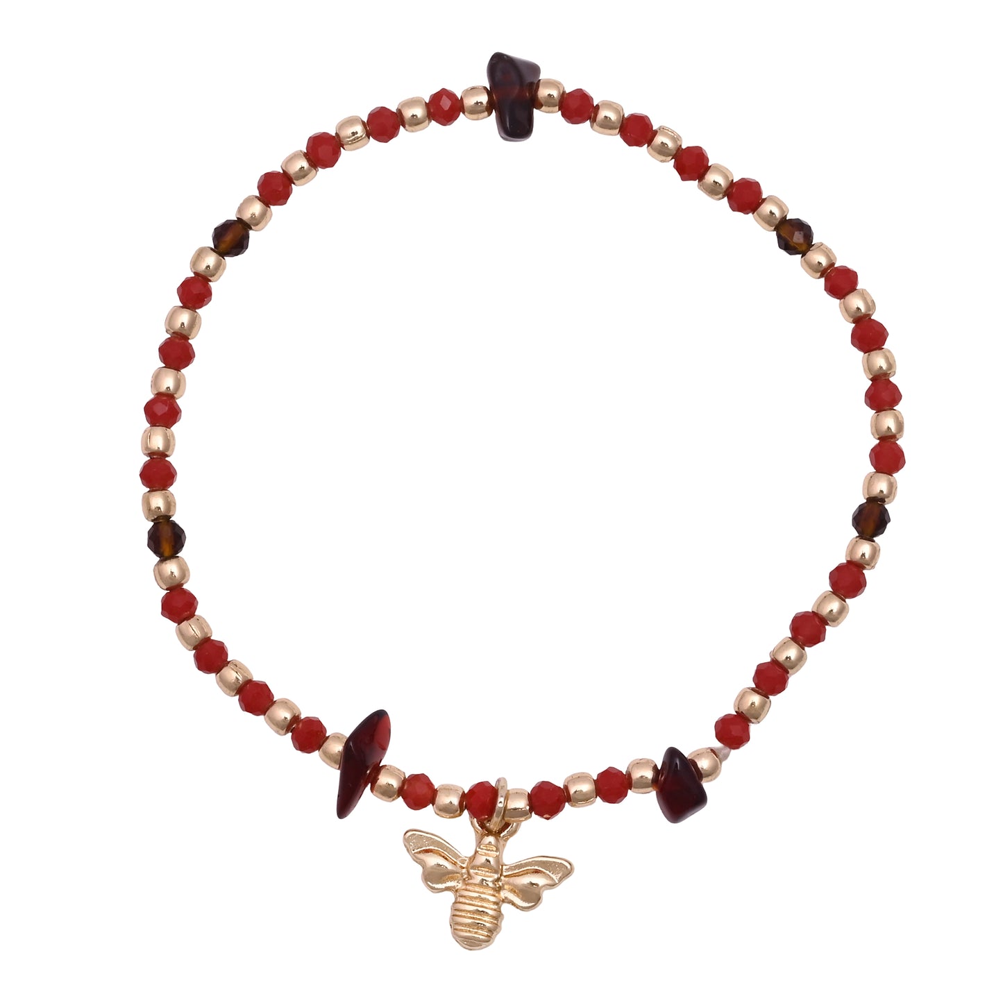Gold Elasticated Bracelet Set Of 7