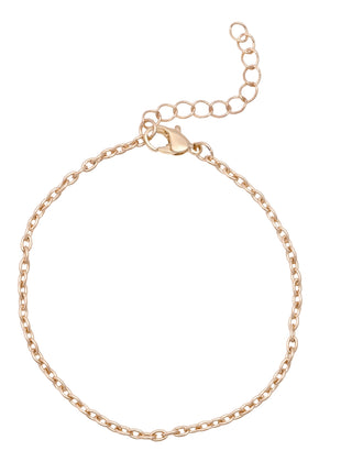 Rose Gold Toned Brass Link Bracelet Set Of 2