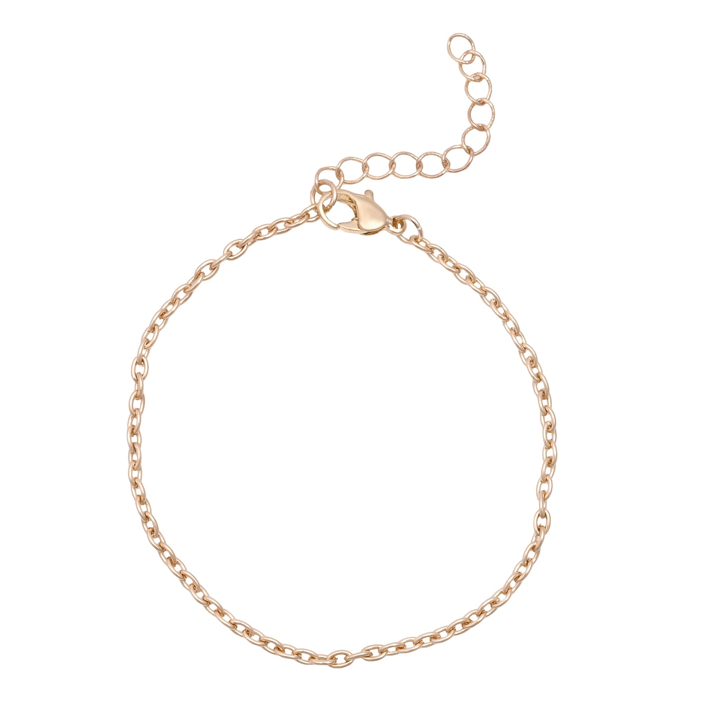 Rose Toned Link Bracelet Set Of 2