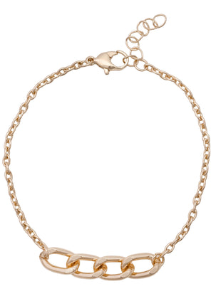 Gold Toned Brass Star And Heart Charm Bracelet Set Of 3