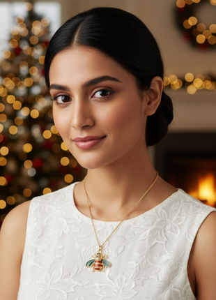 Bumble Bee Enamel Pendant Necklace By 2wist Designs