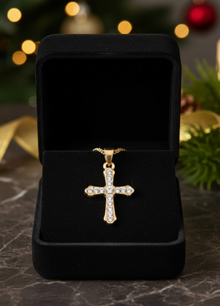 Crystal Cross Pendant Chain Necklace By 2wist Designs