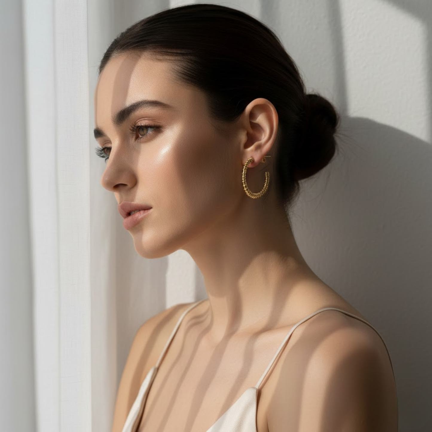 Twisted Wire Circular Hoop Earrings