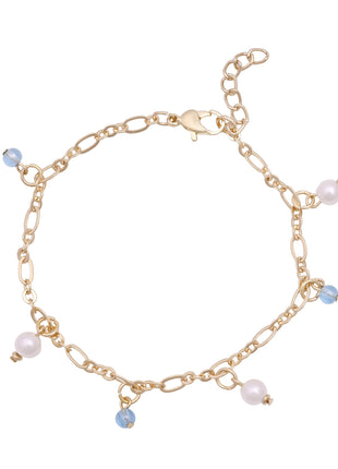 Gold Toned Brass Charm Bracelet Set Of 3