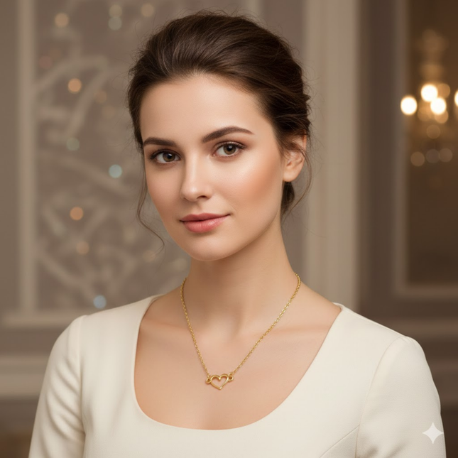 Open Heart Pendant Necklace