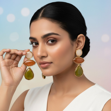 Mother Of Pearl Shell Fringe Earrings By 2wist Designs