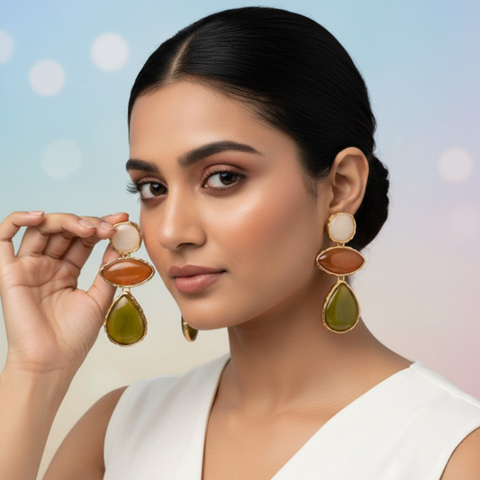 Mother Of Pearl Shell Fringe Earrings