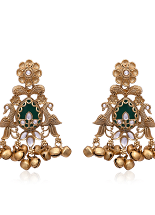 Sky Blue Stone Jhumka Earrings By 2wist Designs