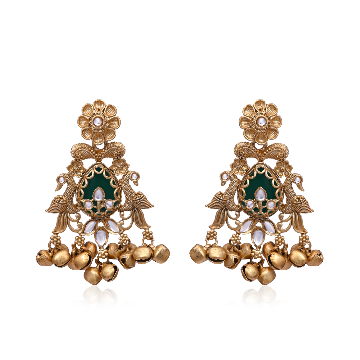 Sky Blue Stone Jhumka Earrings