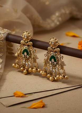 Sky Blue Stone Jhumka Earrings By 2wist Designs