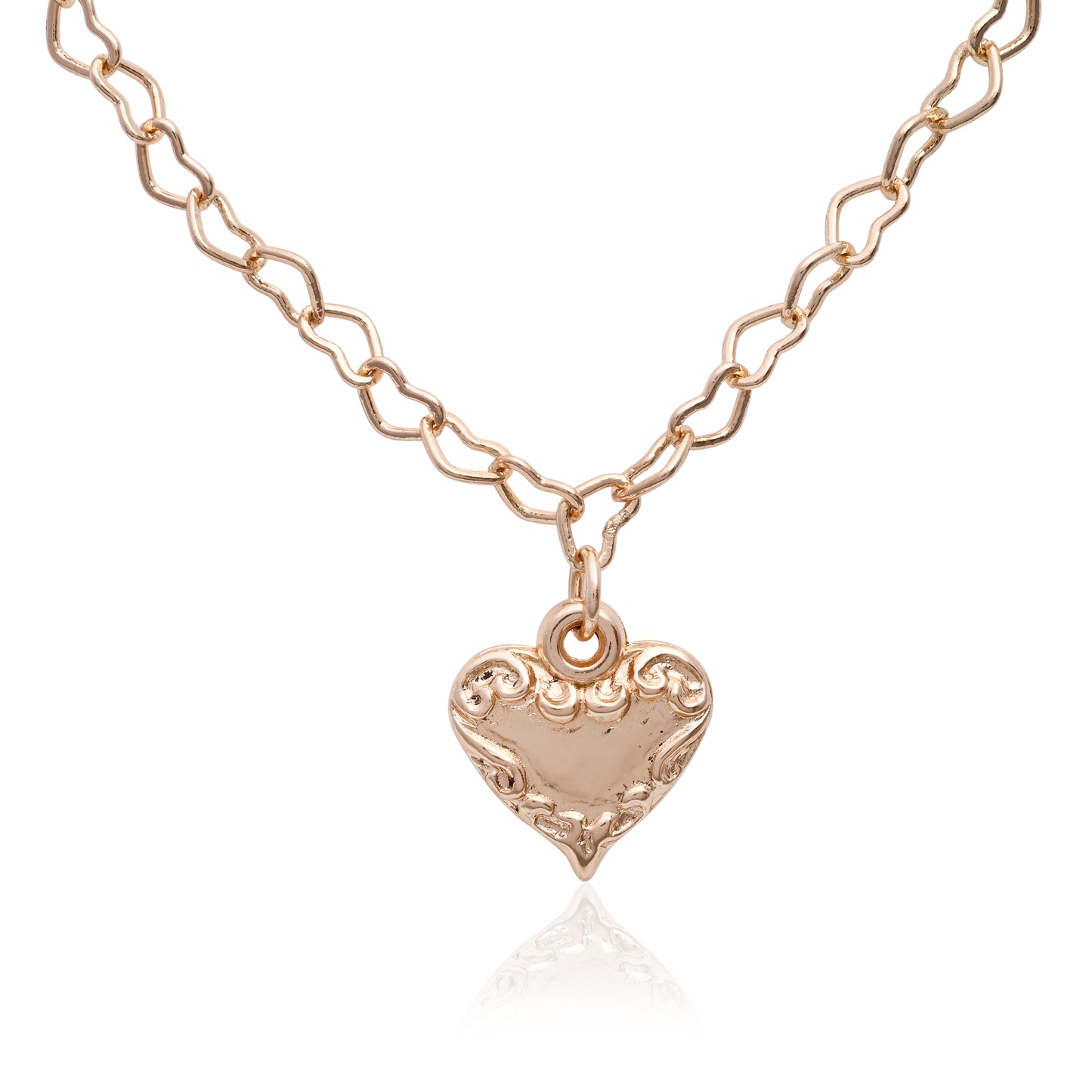 Filigree Heart Intricate Heart-Link Chain