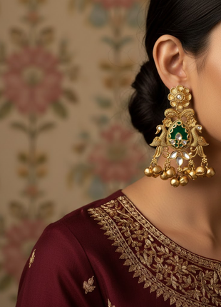 Sky Blue Stone Jhumka Earrings By 2wist Designs