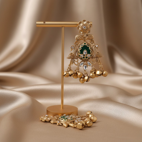 Sky Blue Stone Jhumka Earrings By 2wist Designs