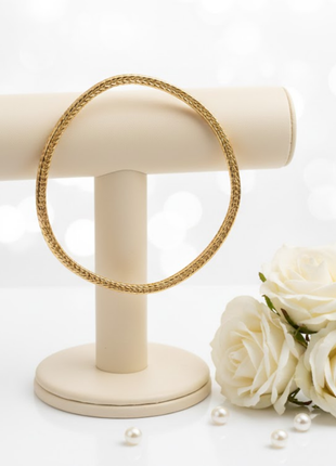 Textured Wave Gold Bangle Bracelet By 2wist Designs