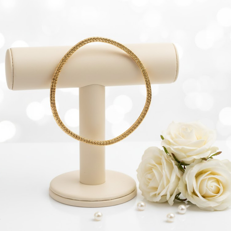 Textured Wave Gold Bangle Bracelet By 2wist Designs