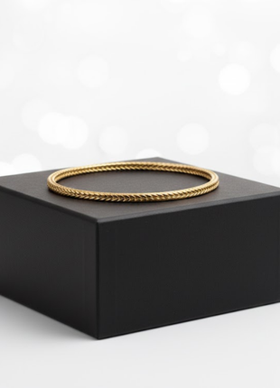 Textured Wave Gold Bangle Bracelet By 2wist Designs