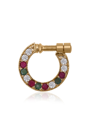 Circular Stone Nose Pin By 2wist Designs