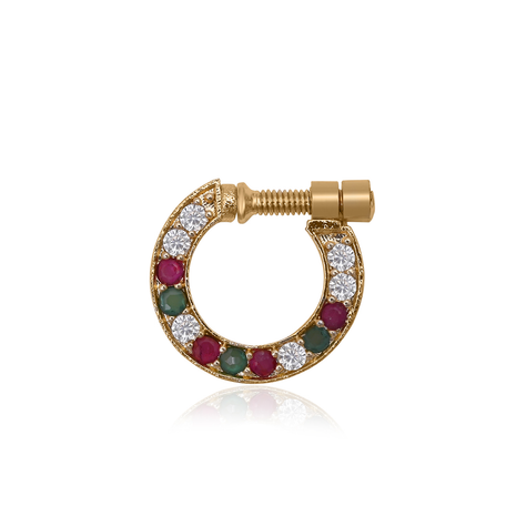 Circular Stone Nose Pin By 2wist Designs