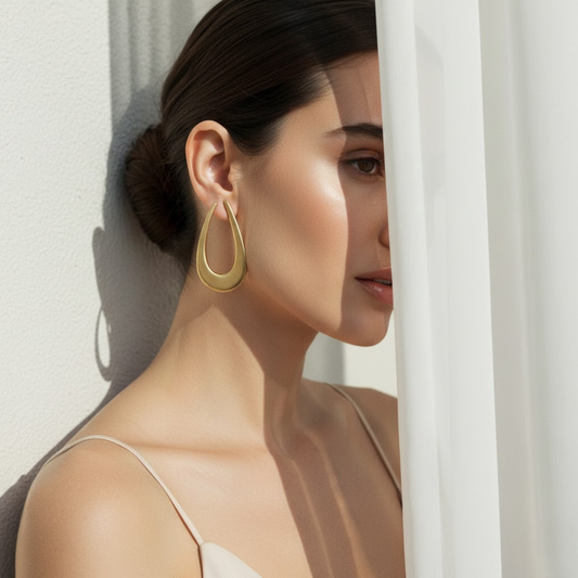 Snake Texture U Shape Hoop Earrings