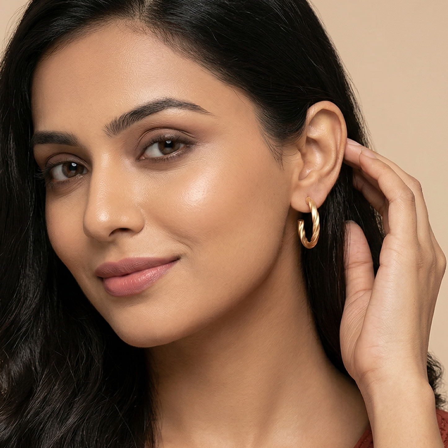 Gold Plated Hoop Earrings Set Of 3