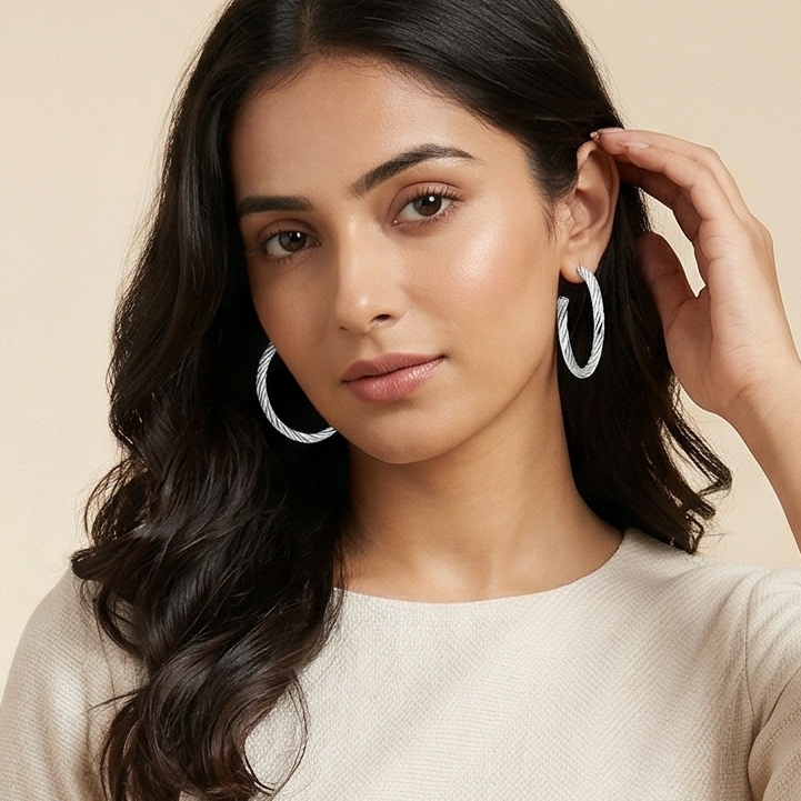 Gold And Silver Plated Hoop Set Of 3