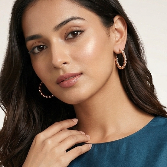 Gold Necklace And Multi Earring Combo Set