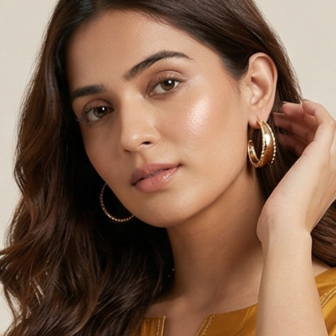 Gold Plated Stud And Hoop Set Of 6 Set