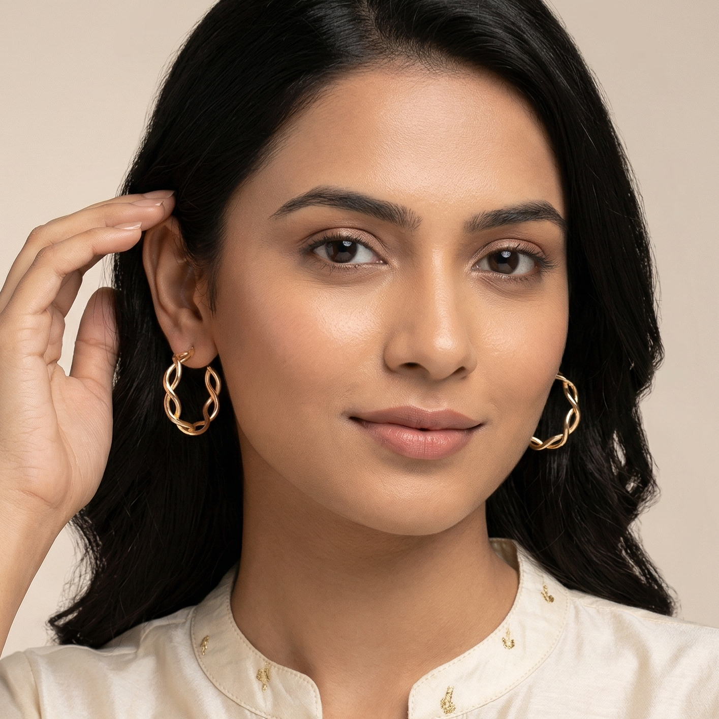 Gold Plated Hoop Earrings Set Of 3 Set