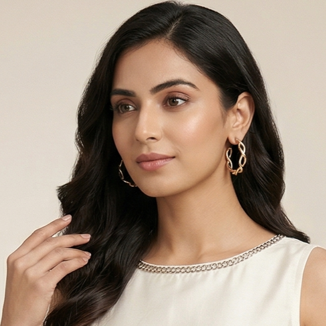 Gold Plated Hoop Earrings Set Of 3 Set
