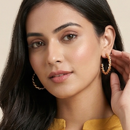 Gold Plated Stud And Hoop Set Of 6 Set