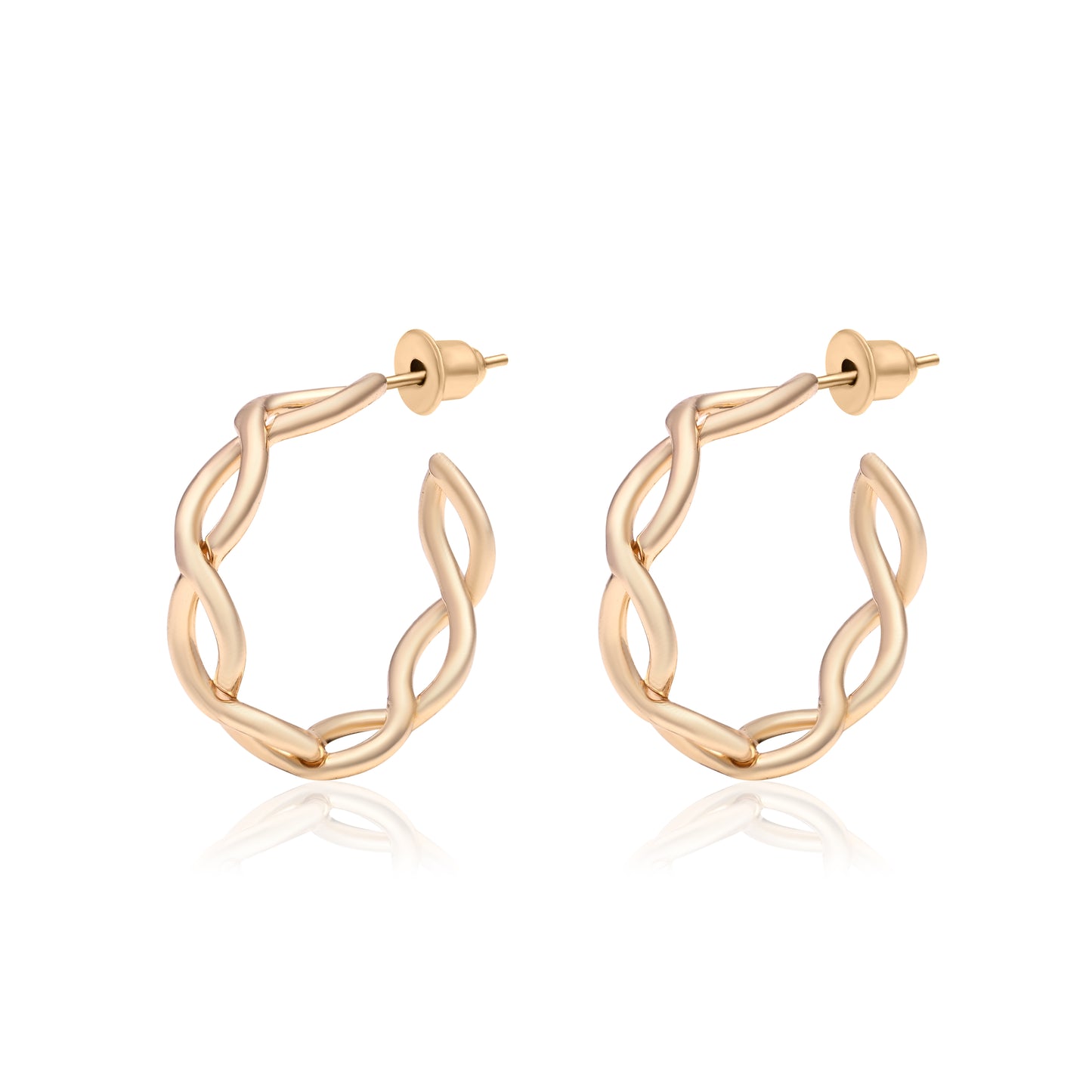 Gold Plated Hoop Earrings Set Of 3 Set
