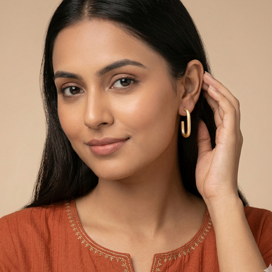 Gold And Silver Plated Brass Hoop Set Of 3