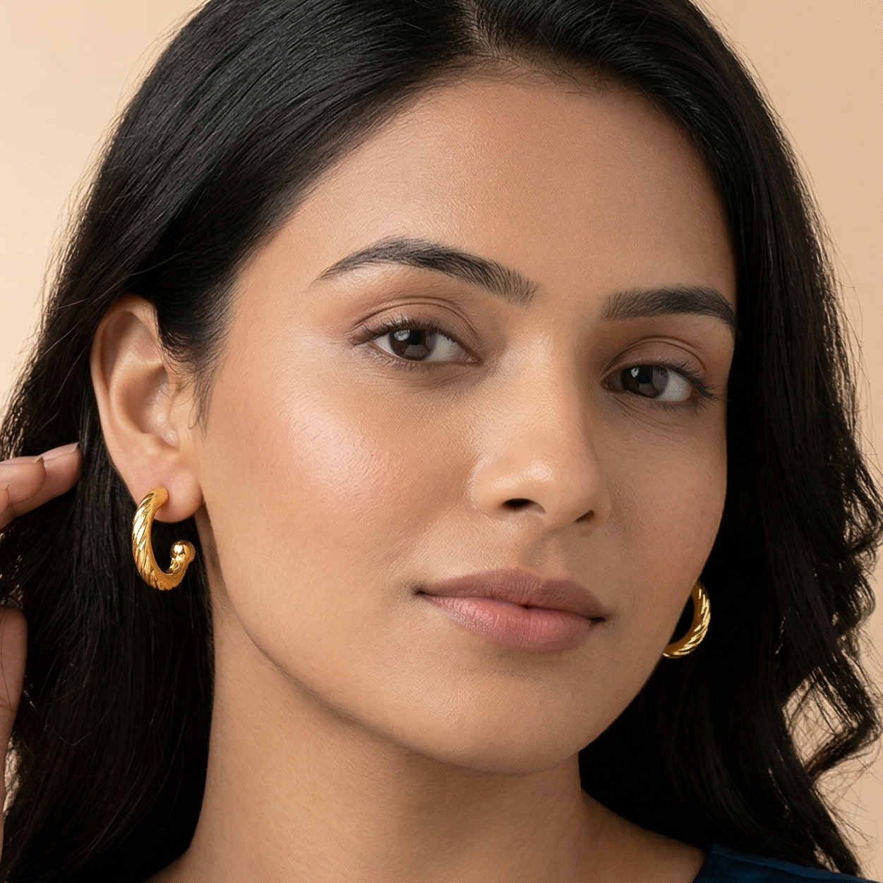 Gold Plated Stud And Hoop Set Of 6 Set