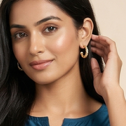 Gold Plated Stud And Hoop Set Of 6 Set
